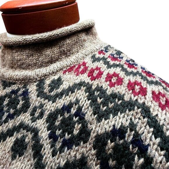 Vintage Abercrombie & Fitch The Big Sweater Fair Isle Pullover Multicolor Large - Picture 7 of 15